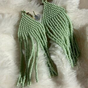 Ink + Alloy Mint Green Beaded Earrings